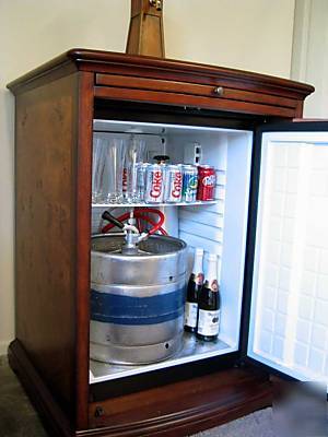 Kegerator Beer Beverage Bar Fridge Cooler Wood Cabinet