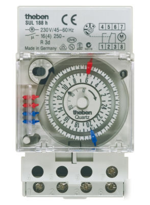 Din rail mounted time clock timeswitch