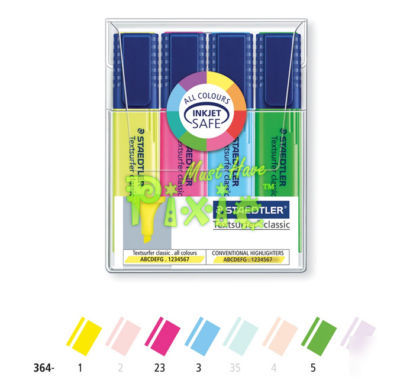 New staedtler 364 WP4 textsurferÂ® classic highlighter 