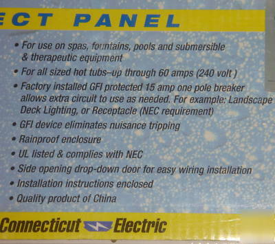 Spa disconnect panel 240 volt gfci protection 60 a 