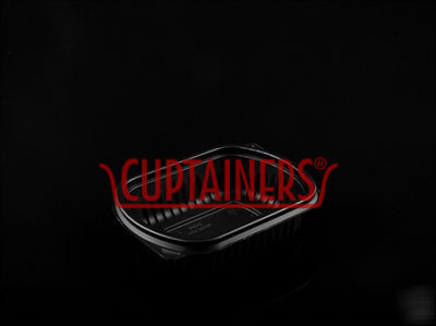 Pactiv - 12 oz clearview hmr small black tray