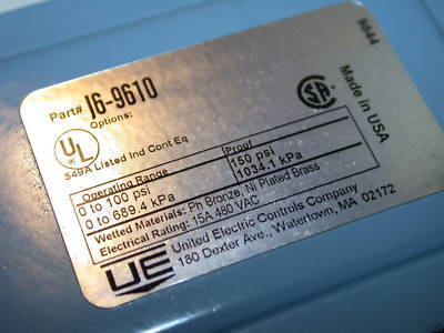 2 united electric ue pressure switch J6-9610