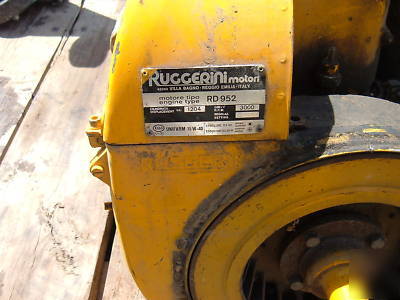 Ruggerini stationary diesel engine hustler snow plow 