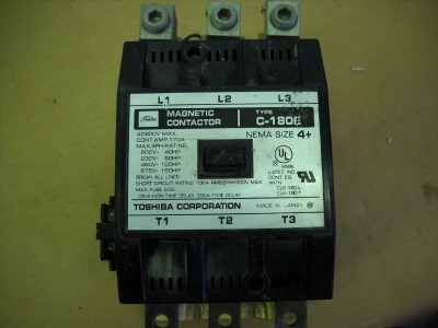 Toshiba c-180E size 4+ magnetic contactor 600V max