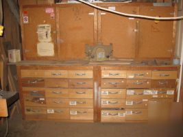 Wood shop 4 piece wood cabinet with 4 doors 30 drawers