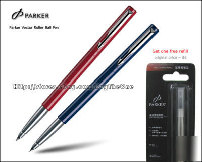 2 parker vector office lady rollerball pen get 1 refill