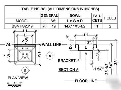 Ada, wash up hand sink, single control faucet, nsf, etl