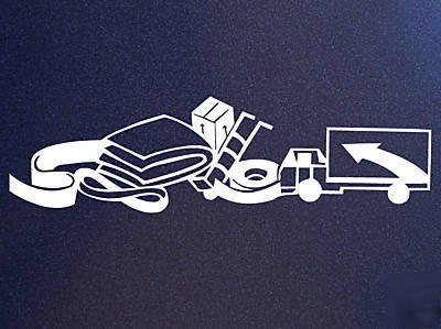 Moving shipping company van vinyl window truck decal