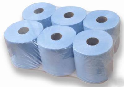 Nib 1 x pk 6 2PLY 150M blue centrefeed paper towels b 
