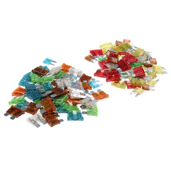 Pack of 130 assorted 32V atc mini regular blade fuses