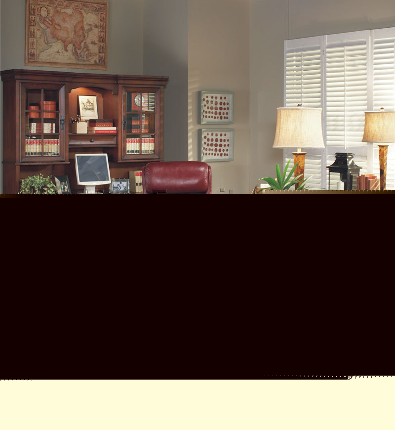 Warm cherry wood executive home office computer desk