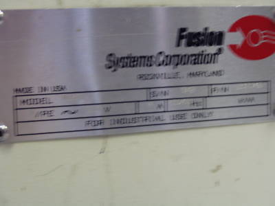 Fusion systems mod P300 uv lamp power supply & conveyor