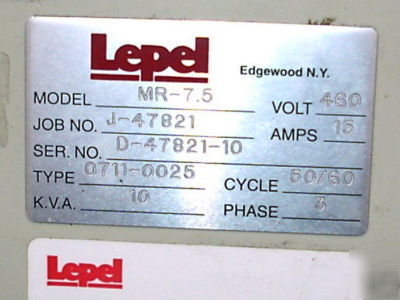 Lepel 7.5 kw induction power supply