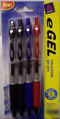 New (4) avery egel e-gel retractable gel pens- in pkg 