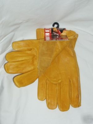Heavy duty- grain cowhide driver work gloves- sz - xl