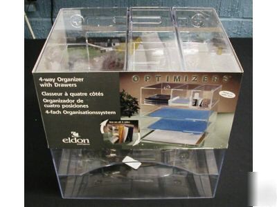 Eldon optimizers clear 4 way organizer 750229