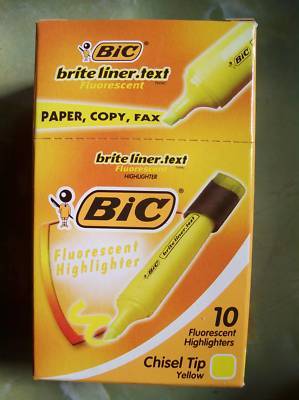 New 10 bic briteliner text fluorescent highlighter 