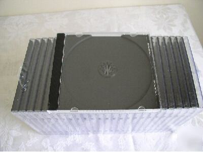 New 1200 std cd single jewel cases w/black tray,BL110PK