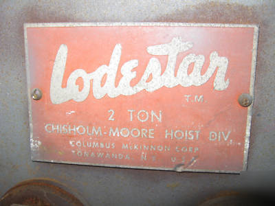 Cm lodestar 2 ton chain hoist 3 phase *price reduced*