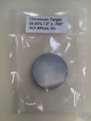 New chromium sputtering target- 99.95% pure
