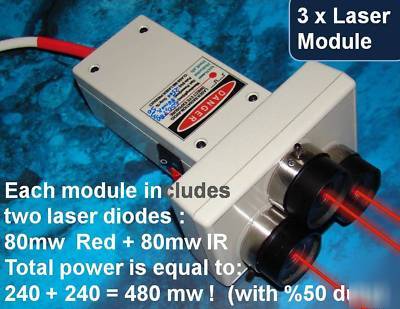 480MW soft,cold low level laser therapy device red & ir