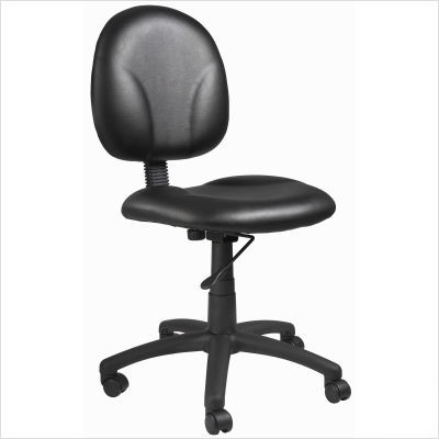 Mid-back ergonomic task chair no arms black caressoft