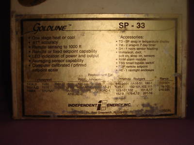 New goldline universal termperature control - in box