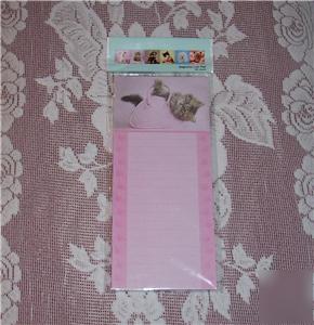 Adorable cat purse pink magnetic note list pad 60 pages