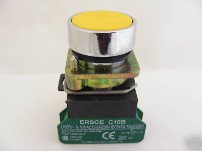 Ersce / bremas yellow 22MM push button metal collar