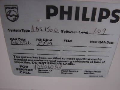 Philips atl hdi-1500 compact ultrasound with 2 probes 