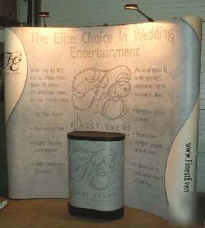 8' curved full graphics trade show pop-up displays