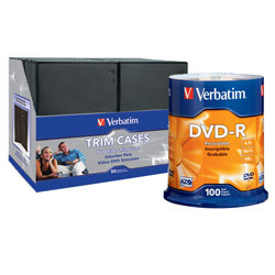 New verbatim 16X dvd-r media with cd/dvd video trim ...