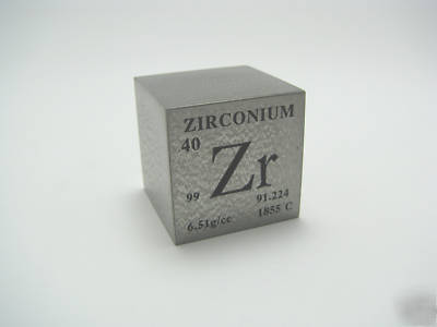 Pure zirconium metal element cube 99.2% pure 107 grams