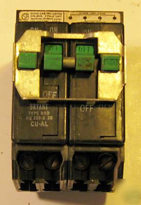 BRD230-230 quad breaker 30 and 30 amp 2 pole bryant