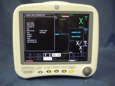 Nib ge dash 4000 patient monitor ecg, p, SPO2, temp
