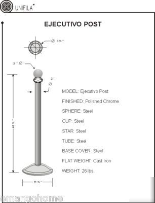 8 chrome hanging rope crowd control stanchions 