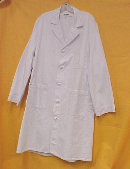 White chef jacket coat 3 pocket knot buttons belt 44 