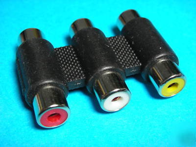 50,3-rca coupler female to female adaptor connector