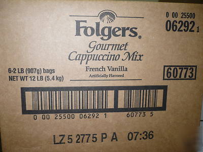 Folgers cappuccino mix - 6/2LB bag case - free shipping