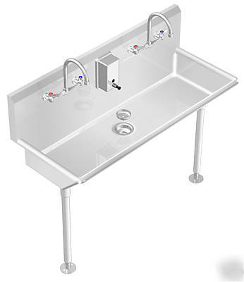 Multistation wash up hand sink 2 users 48