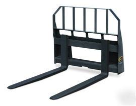 Skid steer pallet fork frame lift attachment for bobcat