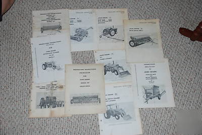10 original john deere predelivery instructinos