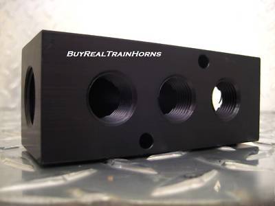 Cnc aluminum 5 port manifold. air line junction.