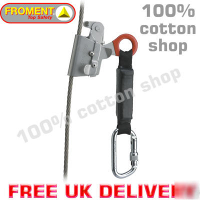 Froment wire block fall arrester sliding anchorage line