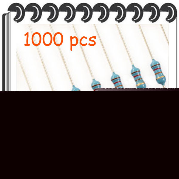 1/4W metal film resistor 1000 pcs 50 value 5% resistors