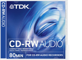 10 tdk audio cd-rw jewel case cd-rw blank music cdrw