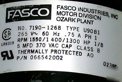 2 very nice fasco 115V window a/c motor model 7190-1268