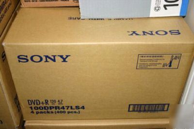 New sony dvd+r 400 pack blank media disc 