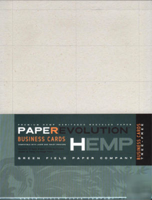 Paper revolution blank hemp business cards