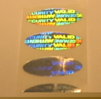250 oval tamperproof hologram security stickers labels